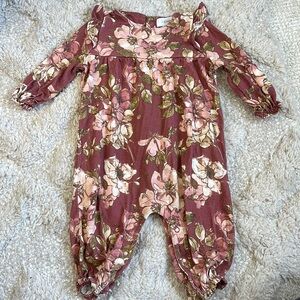 Angel Dear Dusty Pink Woodrose Ruffle Playsuit